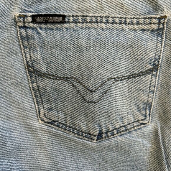 Harley Davidson Jeans Mens Grunge y2k 36x34 Vintage - Picture 5 of 7